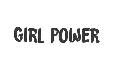 Girl power quote feminist lettering. Calligraphy inspiration graphic design typography element. Hand written card. Simple vector Female sign.
