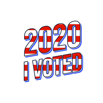 2020 United States of America Presidential Election banner. Election banner Vote 2020 with Patriotic Colours