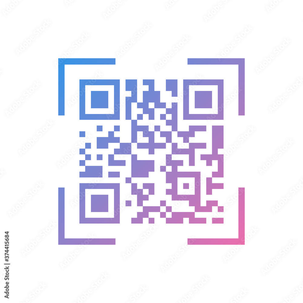 Poster qr code icon in trendy flat style isolated on white background. symbol for your web site design, log