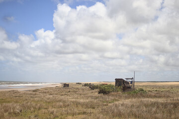 Sky with clouds in a small town in the countryside

