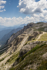 View near the Three Peaks in the Dolomites