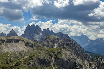 View of the Three Peaks in the Dolomites
