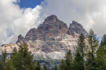 View of the Three Peaks in the Dolomites