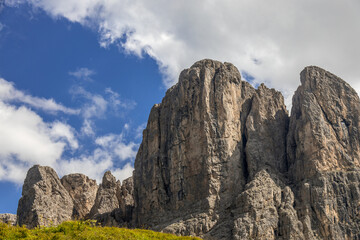 View of the Dolomites from Gardena Pass, South Tyrol, Italy