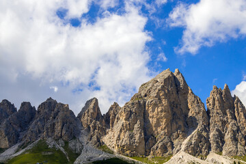 View of the Dolomites from Gardena Pass, South Tyrol, Italy