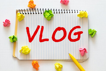Word writing text Business Vlog. Business concept for A video content about subject matter related to the company.