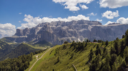 Naklejka premium View of the Dolomites near Selva, South Tyrol, Italy
