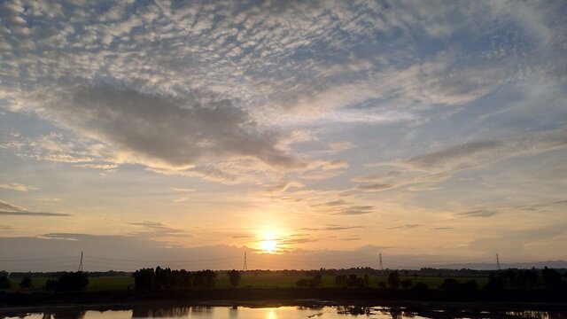 sunset over the river