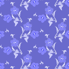 Hibiscus  seamless pattern.Image on white  and colored  background.