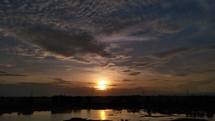 sunset over the river