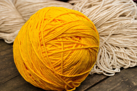 yellow yarn ball