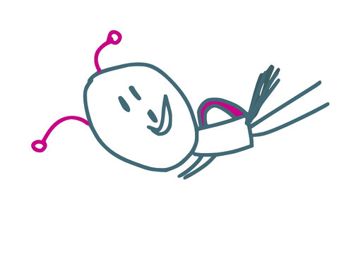 Mariquita insecto volador - dibujo de una niña de 3 años
