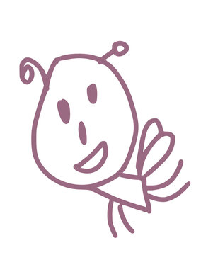 Mariquita insecto volador - dibujo de una niña de 3 años