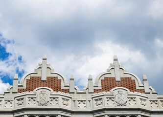 Art Deco style architectural detail on top of an old building