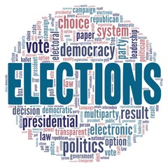 Fototapeta premium Elections vector illustration word cloud isolated on a white background.
