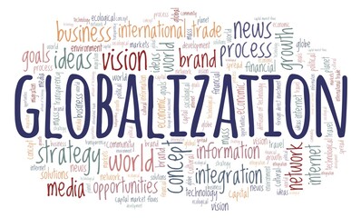 Fototapeta premium Globalization vector illustration word cloud isolated on a white background.