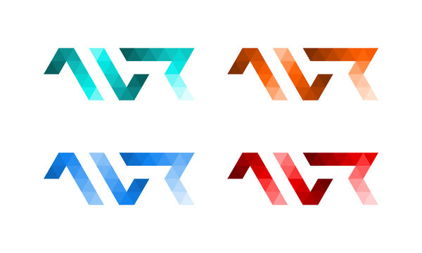 Iitial AVR colorful logo design vector