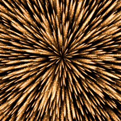 Festive sparkling background with golden rays. Fireworks. Light effect flash, explosion. Vector illustration