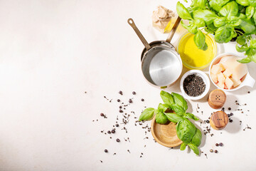 Olive oil with fresh basil