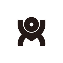 letter ox simple geometric line unique design logo vector