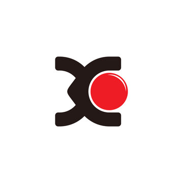 letter xc simple geometric circle logo vector
