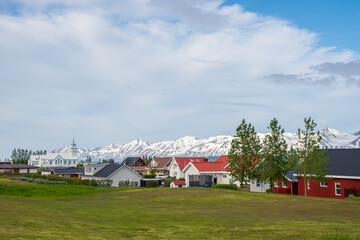 Fototapeta na wymiar Town of Dalvik in North Iceland
