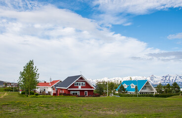 Fototapeta na wymiar Town of Dalvik in North Iceland
