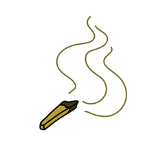 palo santo, holy wood is a wild tree from Latin America, burning stick doodle icon