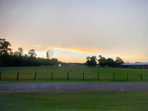 This is a landscape picture of an afternoon storm, coming into Conroe, Texas. 