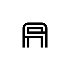 initial letter line stroke logo modern