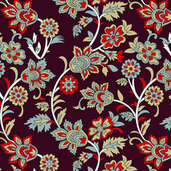 Fototapeta na wymiar traditional Indian paisley pattern on background