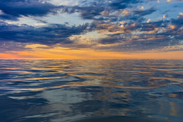 Beautiful orange sunset over the sea