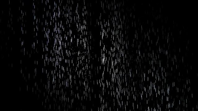 Shiny drops of rain on a black background. Aqua studio. Close up. Slow motion.