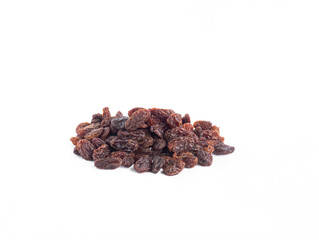 Raisin isolate on white background, Currant,Raisin sec, Black Corinth, Zante currant.This have minerals iron, potassium, Magnesium.