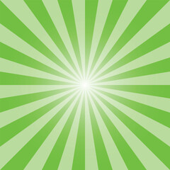 Obraz premium Green sunburst recto backdrop. Neon green rectangular background. Strips vector illustration. Bright green sunbeam background design for various purposes.