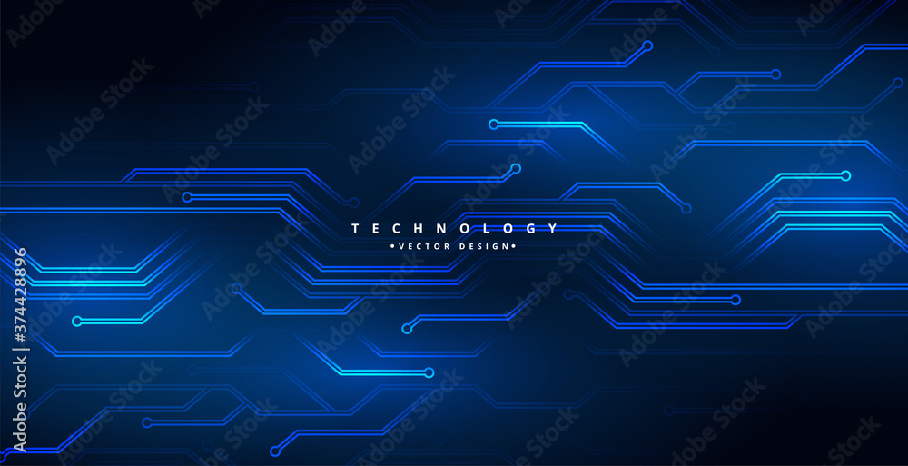 Wall mural digital technology circuit lines diagram background design