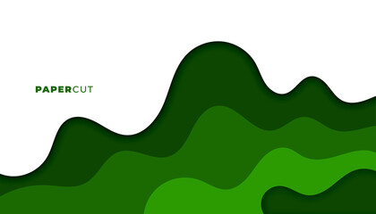 abstract green papercut style background design