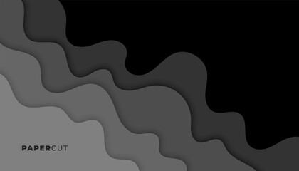 black and dark gray papercut style background