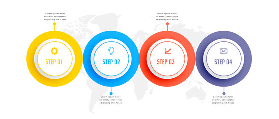 four steps circular business infographic template design