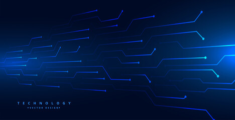 digital technology circuit lines mesh blue background design