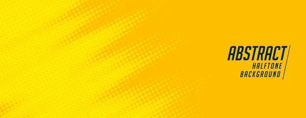 Zelfklevend Fotobehang abstract yellow halftone wide elegant banner design © starlineart