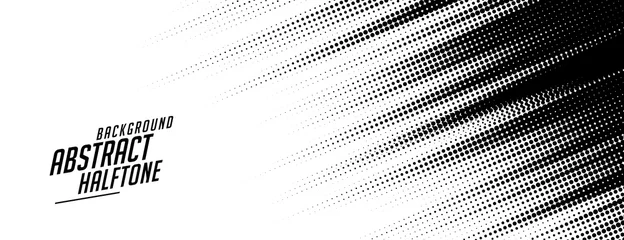 Foto op Plexiglas abstract speed lines style halftone banner design © starlineart
