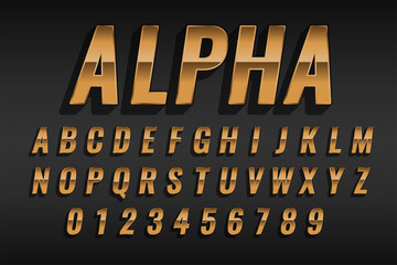 luxury golden text style effect with alphabets and numbers