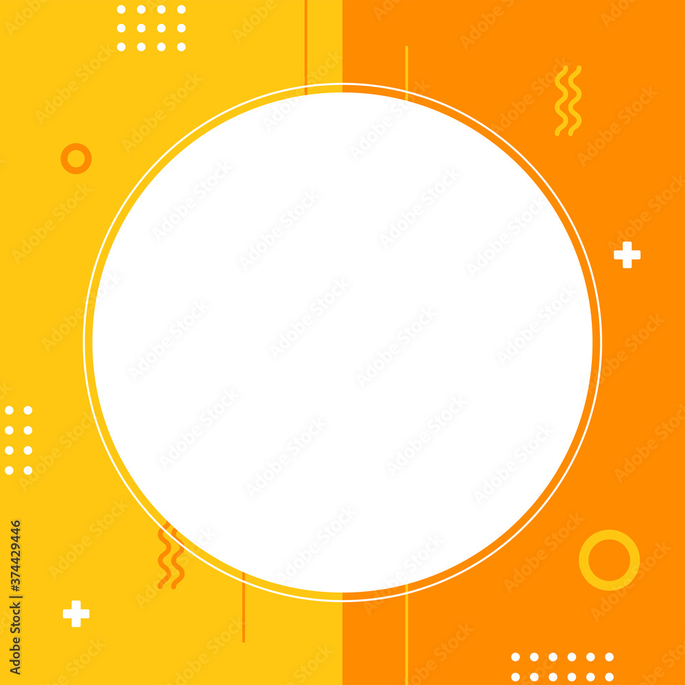 Poster colorful dynamic memphis style in square size. abstract creative background. template for advertisin