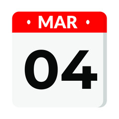 04 March calendar icon