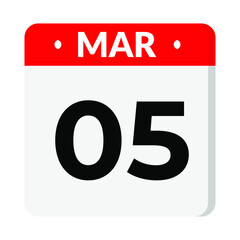 05 March calendar icon