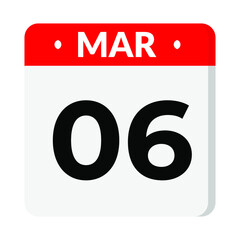 06 March calendar icon