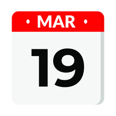 Fototapeta premium 19 March calendar icon