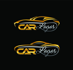 Golden and silver Car Logo Sign 