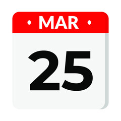 25 March calendar icon